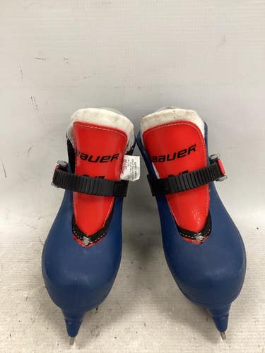 Used Bauer LIL SPORT Boys Softboot Skate Navy Blue Adjustable 11851-S000051240