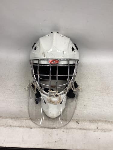 Used Itech GOALIE HELMET Senior Goalie Helmet/Mask White One Size 11851-S000051418