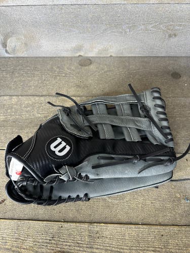 Wilson A360 Leather Softball Glove Gray & Black A03RS2115 15" RHT Adult