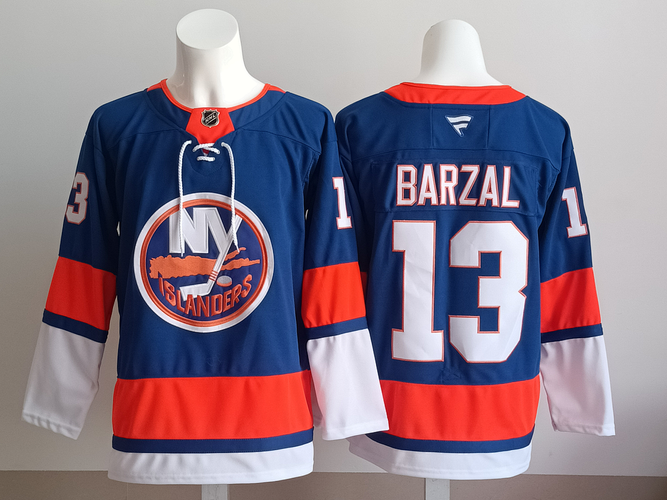 Men's New York Islanders Barzal 13 Stitched Jersey Ice Hockey Size 50