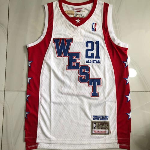 Kevin Garnett All-Star White Basketball Embroidered #21  Jersey  Size Large