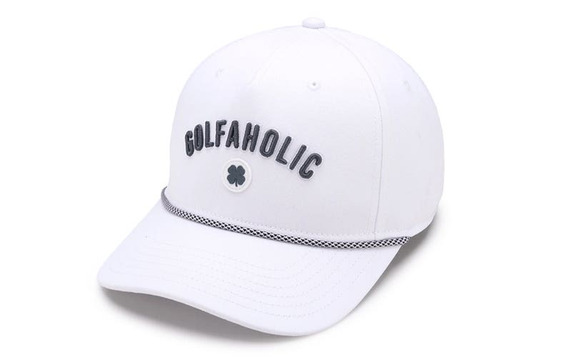NEW Black Clover Live Lucky Golfaholic Lid 3 White Snapback Golf Hat/Cap