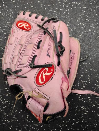 Used Rawlings PP11PK RH Throw Fastpitch Gloves Pink 11" 11849-S000043772