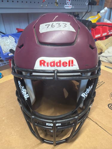 USED RIDDELL FLEX ADULT HELMET - LARGE - FLAT MAROON