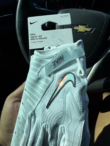 White XXL Adult Nike Vapor Jet Gloves (New)