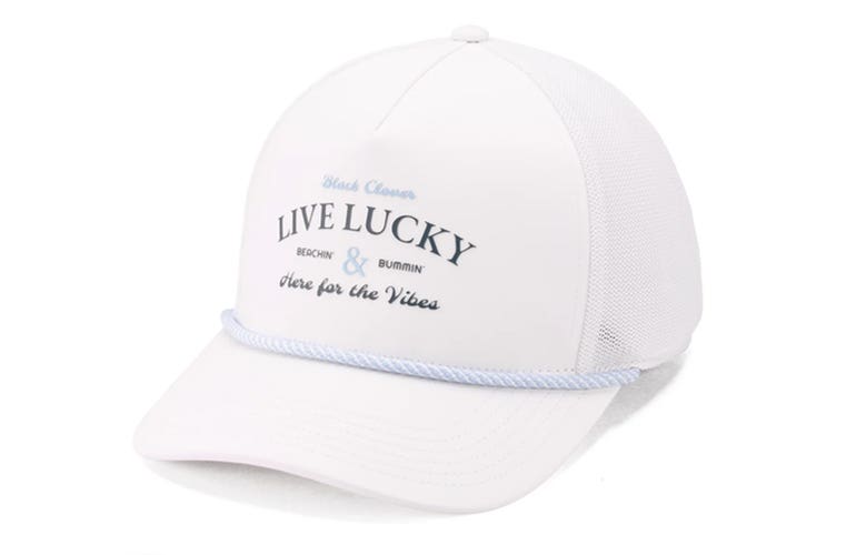 NEW Black Clover Live Lucky Beach Bummin White Snapback Golf Hat/Cap