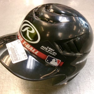 Used Rawlings BLACK HELMET Batting Helmet No Mask Black One Size 11339-S000206290