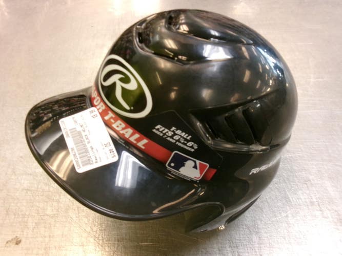 Used Rawlings BLACK HELMET Batting Helmet No Mask Black One Size 11339-S000206290