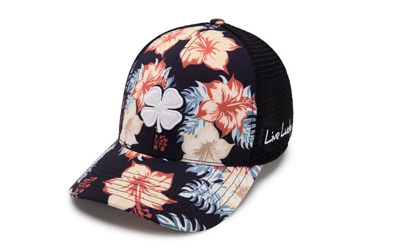 NEW Black Clover Live Lucky Island Luck #37 Black Tropical Snapback Golf Hat/Cap