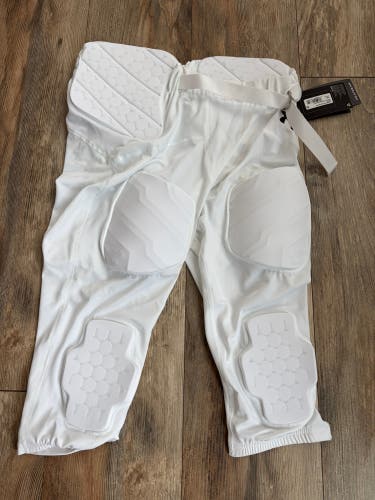 White Men's Large Adult Under Armour Football game pants (New)