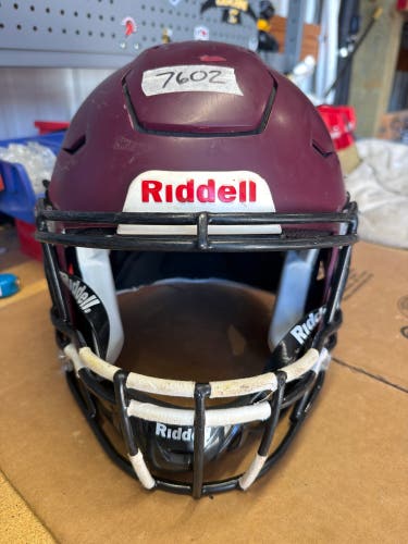 USED RIDDELL FLEX ADULT HELMET - LARGE - FLAT MAROON