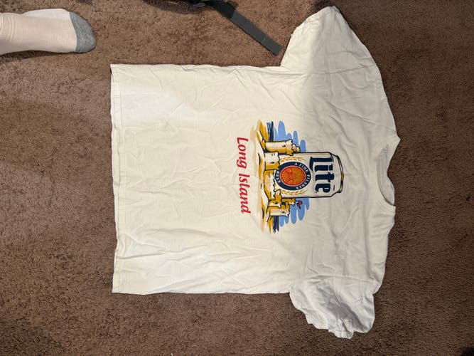 Miller lite White Large Men's Shirt (New)