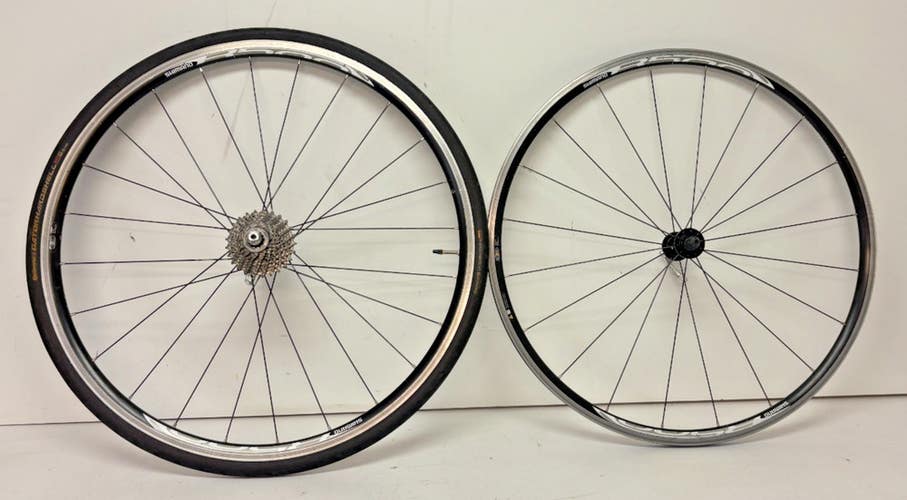 Shimano WH-R500 10-Speed 24/20-Spoke Black Aluminum 700C Wheelset Continental