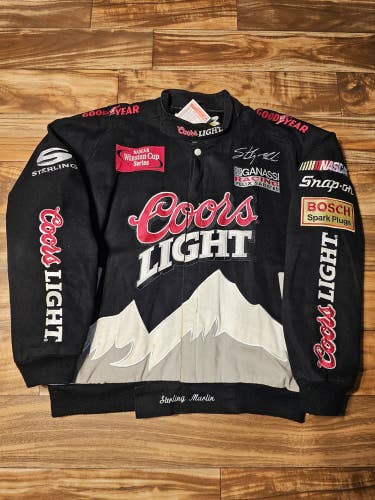 Vintage Nascar Racing Coors Light Sterling Martin #40 Jeff Hamilton Jacket M/L