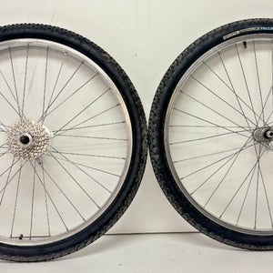 Araya RX-7 7-Speed Aluminum 26" QR Mtn Bike Wheelset Deore LX M550 Hubs +Tires