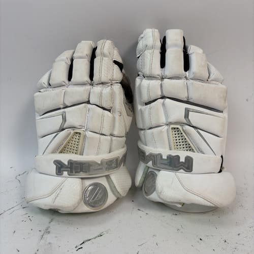 Maverik M4 Lacrosse Gloves, White, Medium, 12"