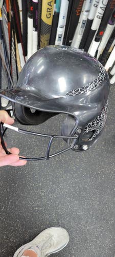 Used RIP-IT 6 1/2 - 7 3/8 WITH MASK Batting Helmet w/Mask Black One Size 11497-S000161160