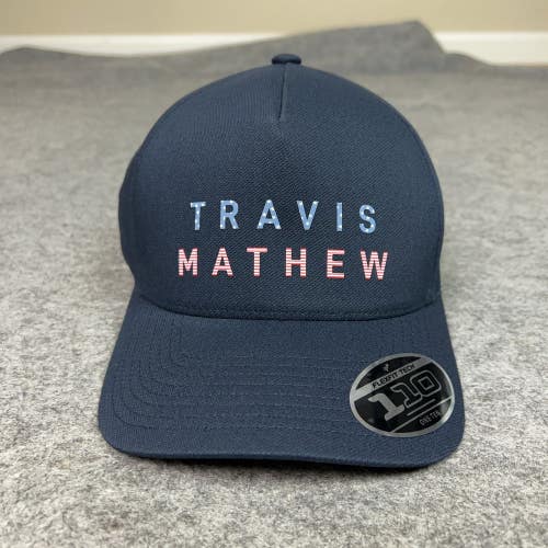 Travis Mathew Hat Cap Snap Back Golf Flexfit One Size Mens Navy Blue USA Logo