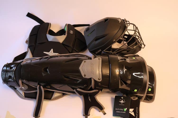 All Star MVP-Pro NOCSAE Certified Adult Baseball Catcher's Set NEW Broken Piece