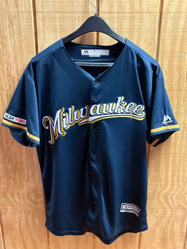 Majestic Milwaukee Brewers #22 Christian Yelich Cool Base player jersey