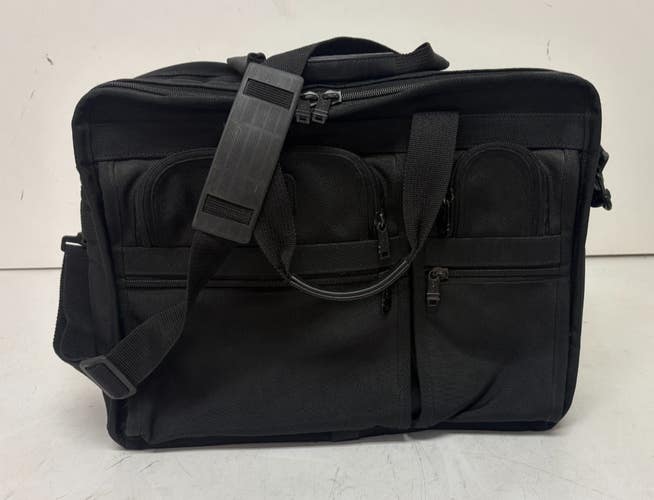 TUMI 2621D3 Expandable Black Ballistic Nylon Laptop Shoulder Bag