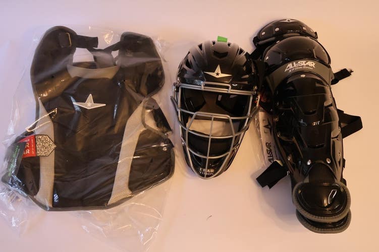 All-Star S7-ELITE SERIES Catcher Gear Set Youth Small 9-12- Black NEW