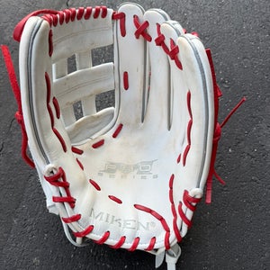 Miken Pro Series RH Softball Glove 13.5" (Used) White Red
