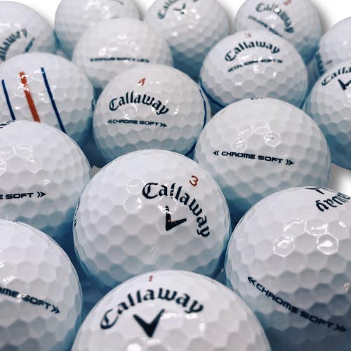 4 Dozen Near Mint AAAA White & Triple Trac Callaway Chrome Soft Used Golf Balls