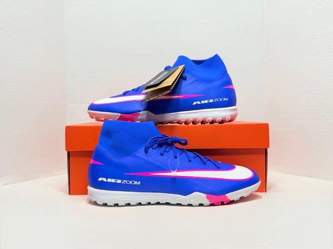 Blue Men’s size 8.5 Nike Zoom Mercurial Superfly 10 Academy TF Soccer Cleats Turf Shoes FQ8331-446