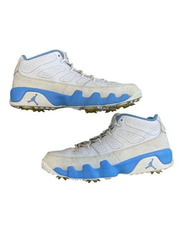 Used Nike JORDAN 9 Mens Golf Shoes Carolina Blue And White Senior 9.5 11873-C000248206