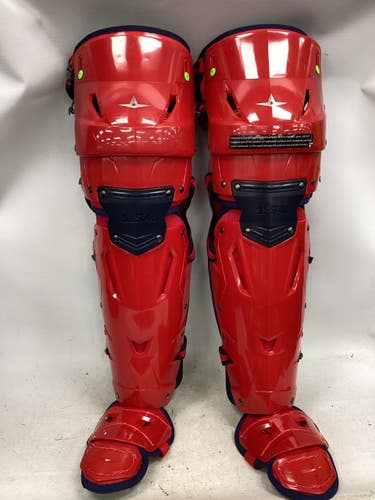 Used All-Star MVP-PRO LEG GUARDS Catchers Leg Guards Red Adult 11851-S000051599