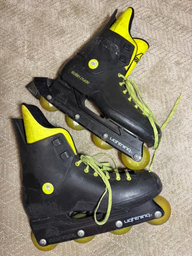 Vintage Rollerblade Lightning Inline Skates Black Neon Yellow Retro 80s 90s