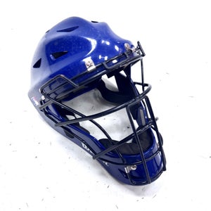 Used Wilson 7 1/8-7 1/2 Catchers Helmet w/Mask Royal Blue Fits all 11860-S000315140