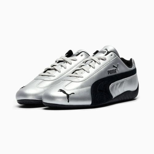 Puma Speedcat Metallic 405357-01 Women's Silver Black Lifestyle Shoes LIQ1663