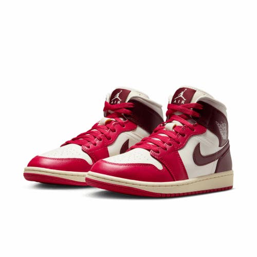Nike Air Jordan 1 Mid BQ6472-119 Sneakers Women's White Lifestyle Shoes LIQ1632