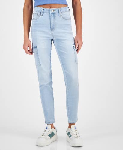 Celebrity Pink Skinny Jeans Women's 7 Light Blue Mid Rise Cargo Pocket PALL385