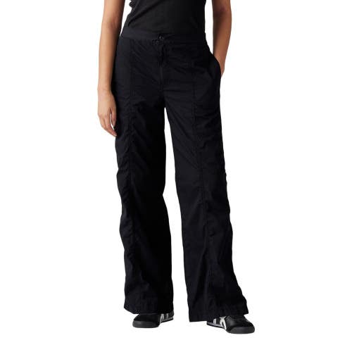 Levi's Baggy Pants Women's Medium Black Cotton Mid Rise Wide Leg Zip Fly PALL375