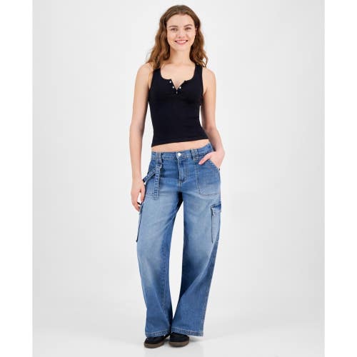 Celebrity Pink Baggy Cargo Jeans Women's 9 Juniors Blue Denim Low Rise PALL474