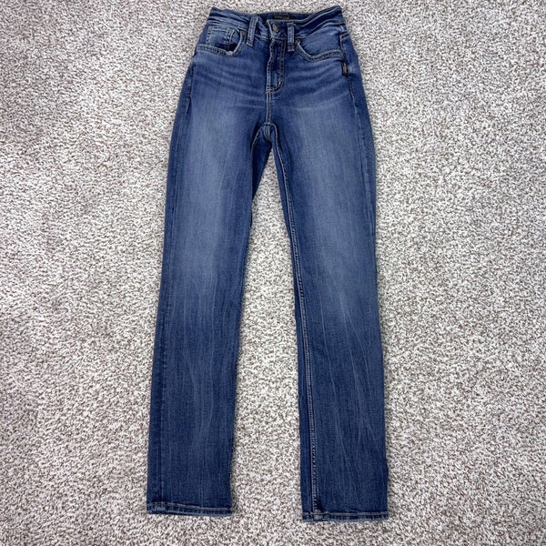 Silver Jeans Straight Jeans Womens 24 Avery Blue Denim Stretch Curvy Fit Basic
