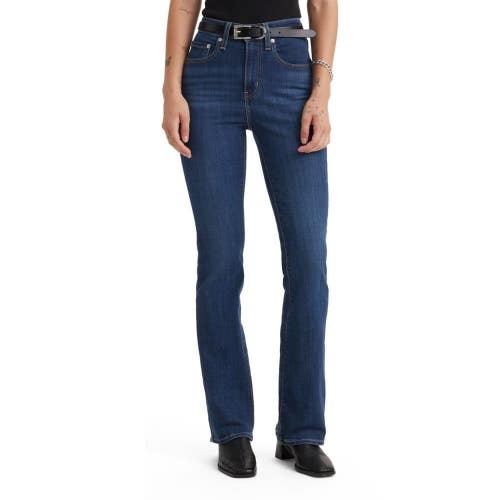 Levi's 725 Bootcut Jeans Women's 33x30 Blue Dark Wash High Rise Zip Fly PALL434