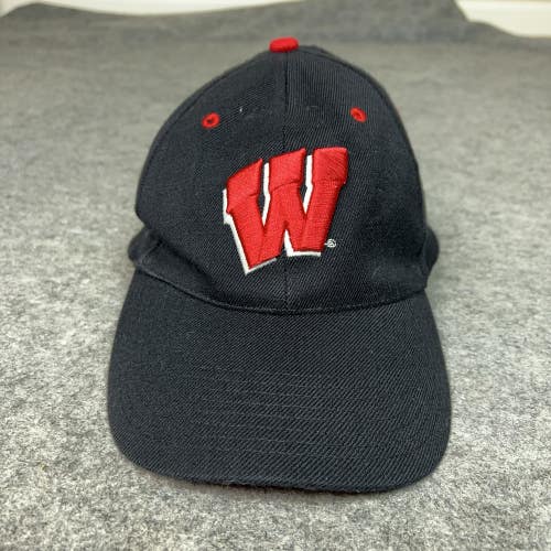 Wisconsin Badgers Hat Cap Flex Mens One Size Black Red NCAA College Football