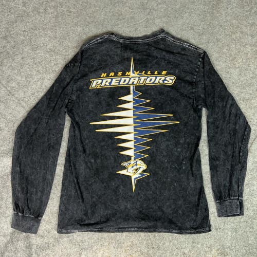 Nashville Predators Shirt Mens Medium Black NHL Hockey Shockwave Mitchell Ness