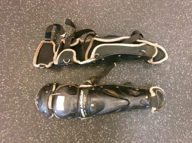 Used Under Armour JRVS Catchers Leg Guards Black Adult 11339-S000206563