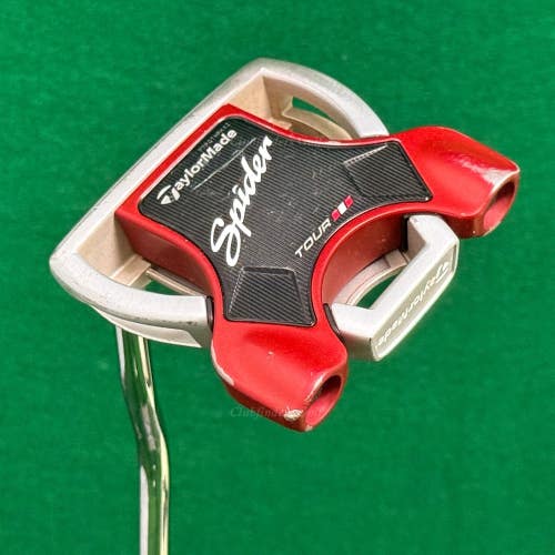 LH TaylorMade Spider Tour Diamond Silver 34" Double-Bend Mallet Putter Golf Club