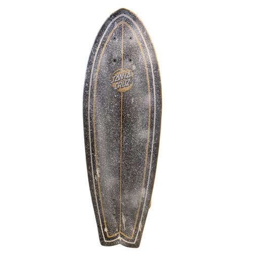 Used Santa Cruz HOLOWAVE DOT CRUZ Complete Skateboard White 8 3/4" 10299-S000311009
