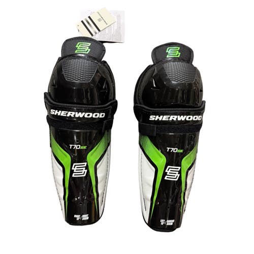 Used Sher-wood T70SE Intermediate Shin Guards Black 13" 10299-S000309756