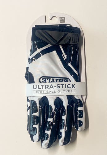 Brand New Battle Ultra-Stick Receiver Gloves – Black & White AXXL
