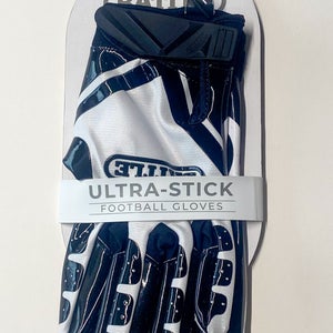 Brand New Battle Ultra-Stick Receiver Gloves – Black & White- AL