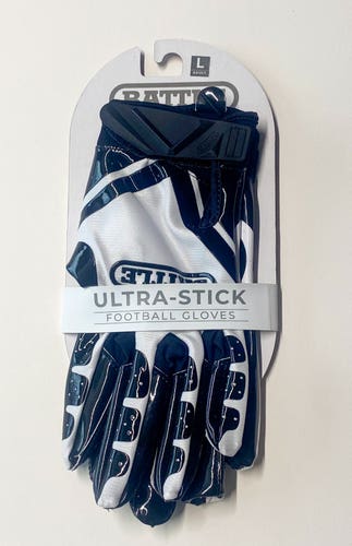 Brand New Battle Ultra-Stick Receiver Gloves – Black & White- AL