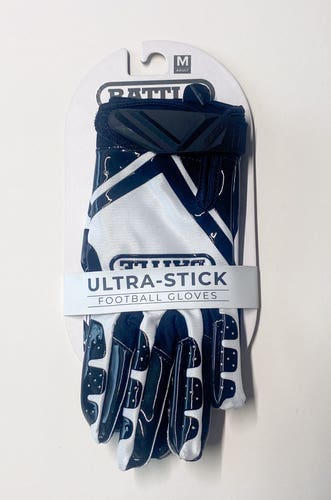 Brand New Battle Ultra-Stick Receiver Gloves – Black & White Adult Medium